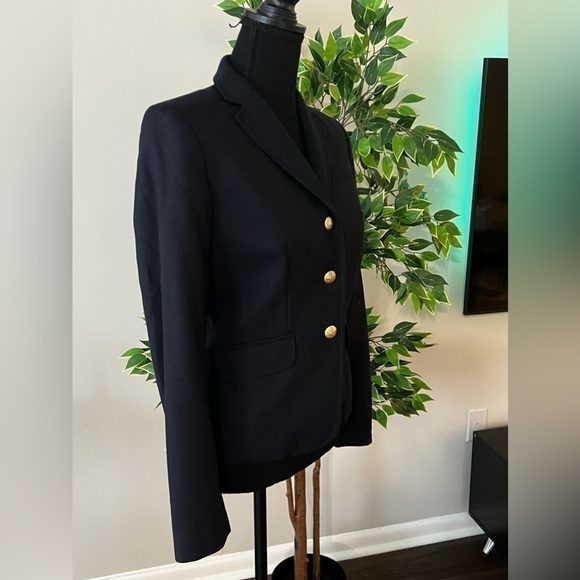 J. Crew Navy Blue Wool Blazer Jacket Size 2 - Picture 2 of 7